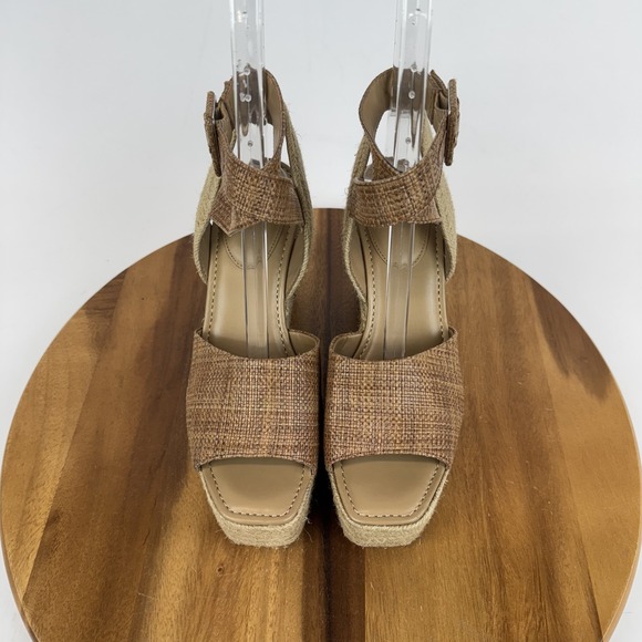 New Womens Sam Edelman Vada Tan Strappy Woven Espadrille Wedge Sandals Size 9 M - Picture 4 of 8